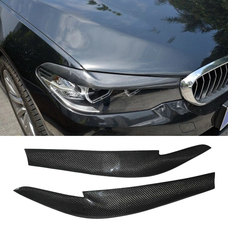 Carbon Fiber Headlight Eyebrow Eyelid For BMW 5 Series G30 G31 G38 F90 M5 18-21