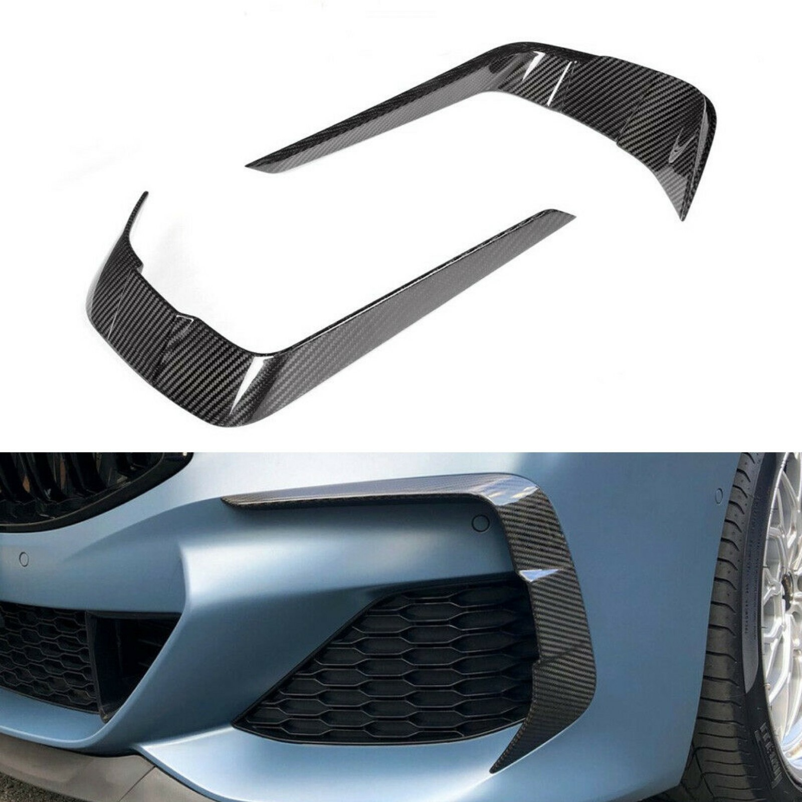 Real Carbon Fiber Front Bumper Side Splitter for BMW 8 Series G14 G15 G16 2018+