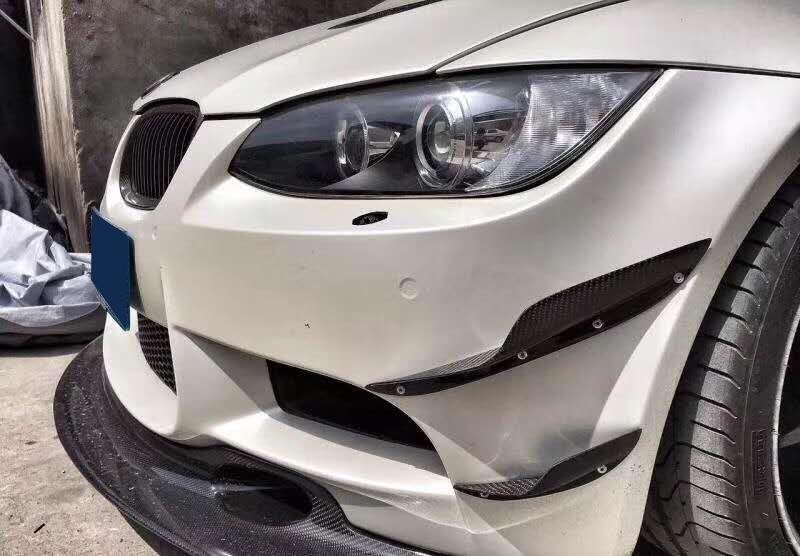 For BMW E90 E92 E93 M3 Real Carbon Fiber Front Spoiler Splitter Canard 4pcs