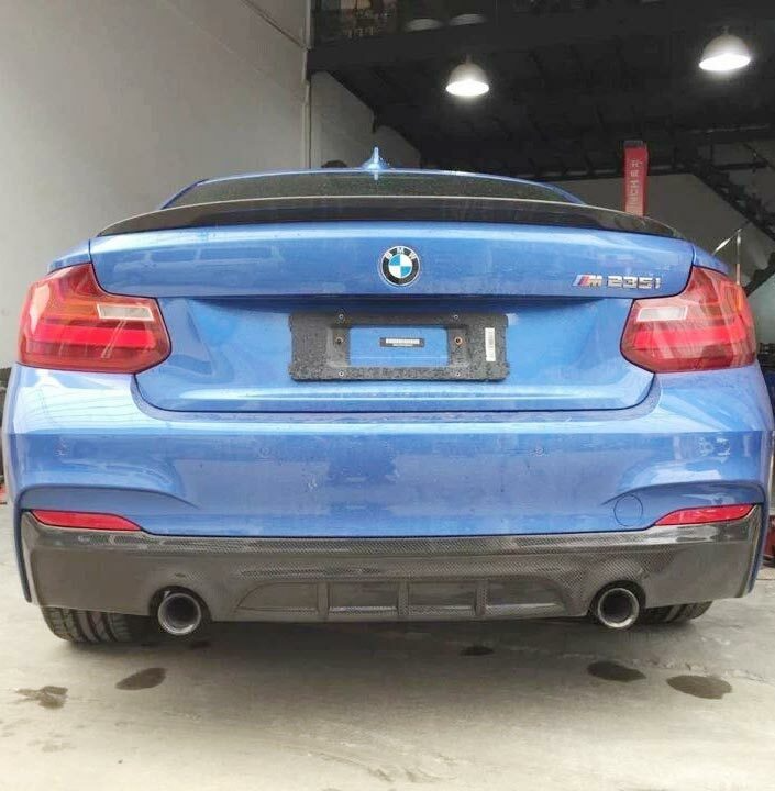 Carbon Fiber Rear Bumper Diffuser Spoiler For BMW 2 Series F22 F23 M Sport 14-19