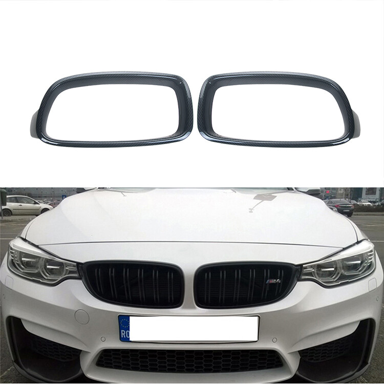 REAL CARBON FIBER KIDNEY GRILL INSERT TRIM COVER FOR BMW F30 328i 335i 4D 12-15