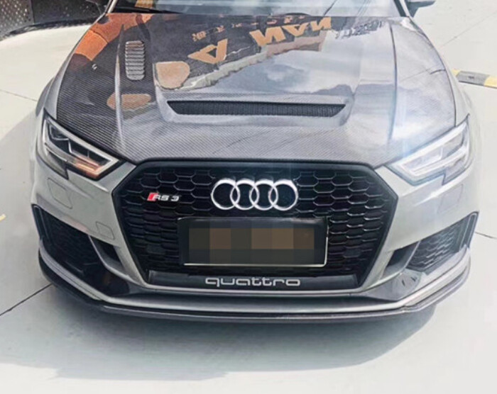 Real Carbon Fiber Front Lip Spoiler For Audi A3 RS3 17-19 Not For A3 Standard S3