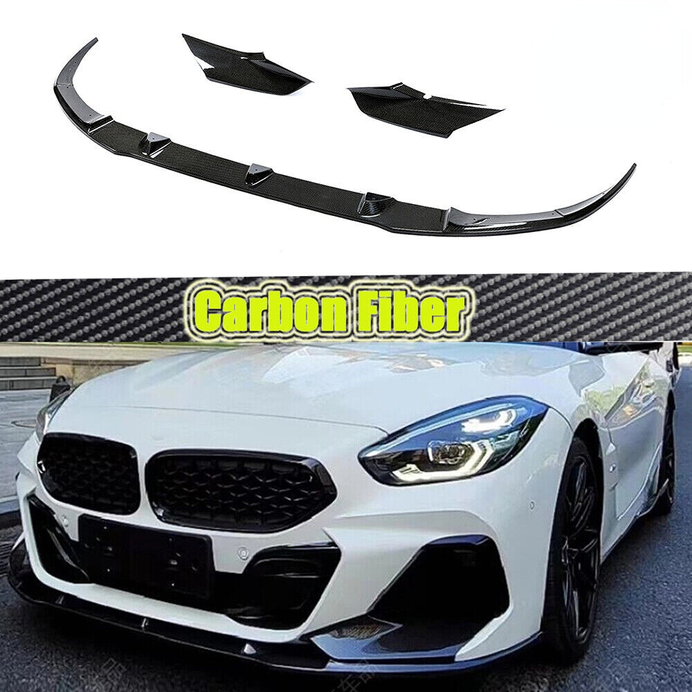 Real Carbon Fiber Front Bumper Lip Spoiler Splitters 3pcs For BMW Z4 2019-2022