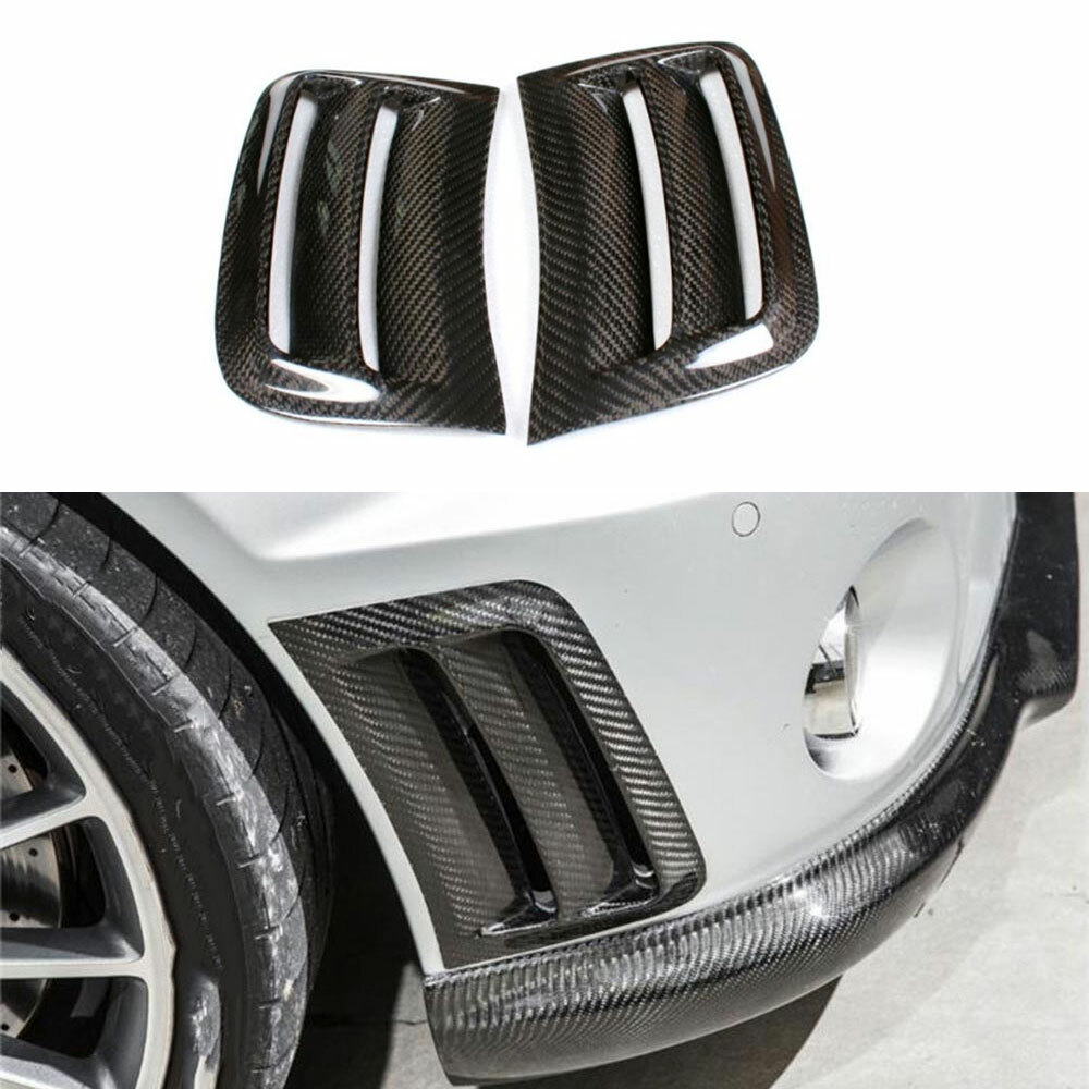 Carbon Fiber Front Air Vent Duct Cover Trim Splitter For Benz W204 C63 AMG 08-11