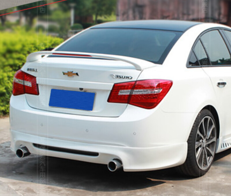 UNPAINTED Fiber Glass Primer Racing Trunk Lip Spoiler LED For Chevy Cruze 09-15