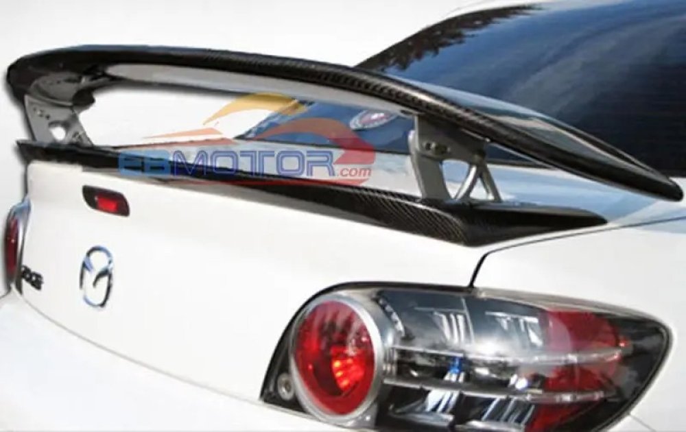 Real Carbon Fiber MSPEED GT SPORT REAR WING TRUNK SPOILER 1PAIR WITH Bracket For MAZDA RX8 04-11 T017