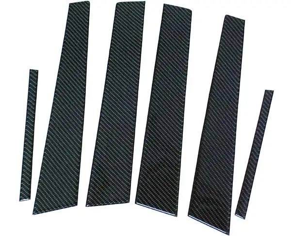 CARBON FIBER DOOR PILLAR PANEL 6PC/SET for MAZDA 3 4D 2004UP T033B