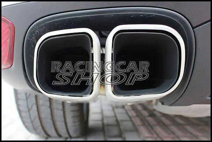 Short Pipe Exhaust Tips Square Muffler Ends Fit For Porsche Cayenne V8 2011-2014 1pair T054W