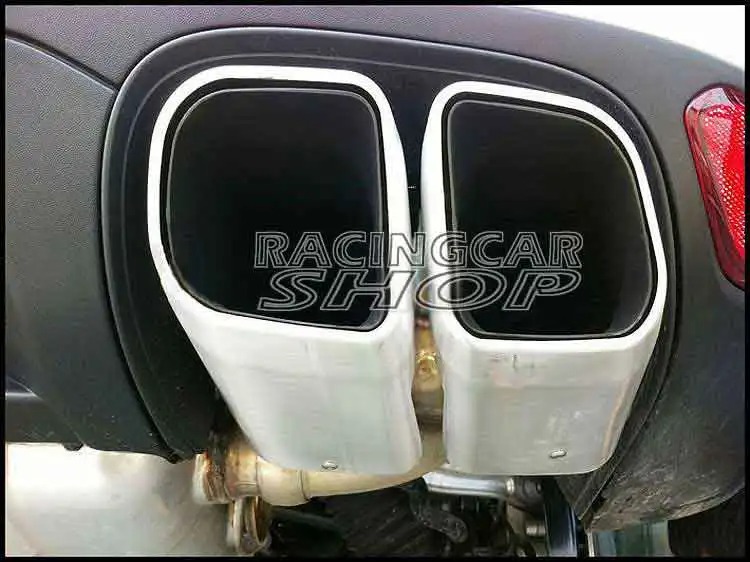 Stainless Steel Exhaust Tip Square Muffler Long Pipe Fit For Porsche Cayenne V6 Pipe 2011-2014 T057W