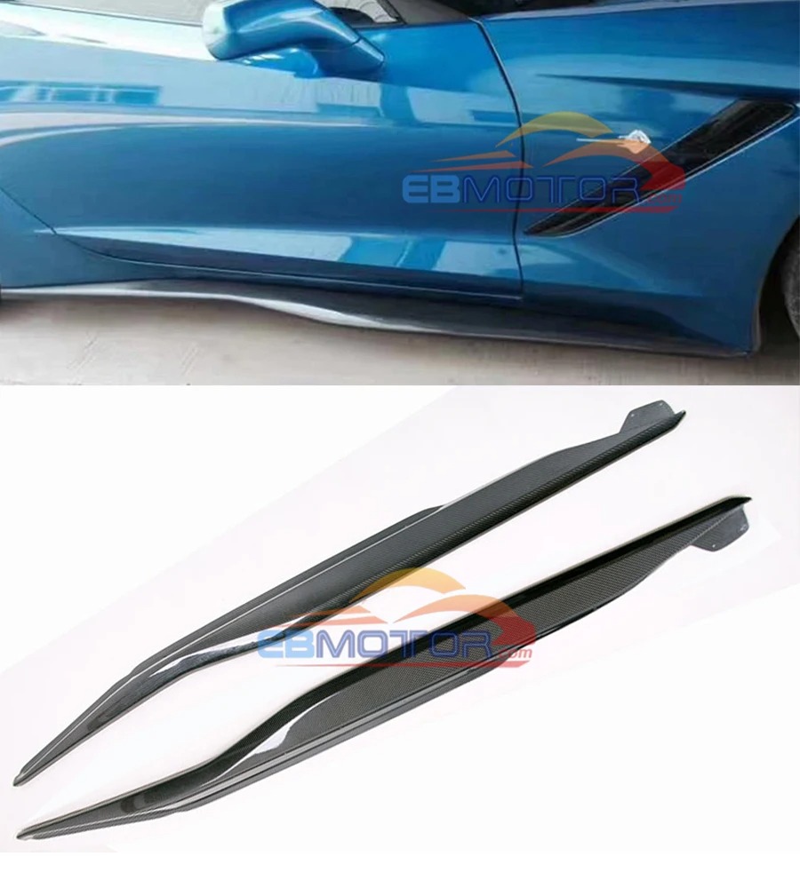 Real carbon fiber side skirts 1pair for Chevrolet Corvette C7 to Stringray