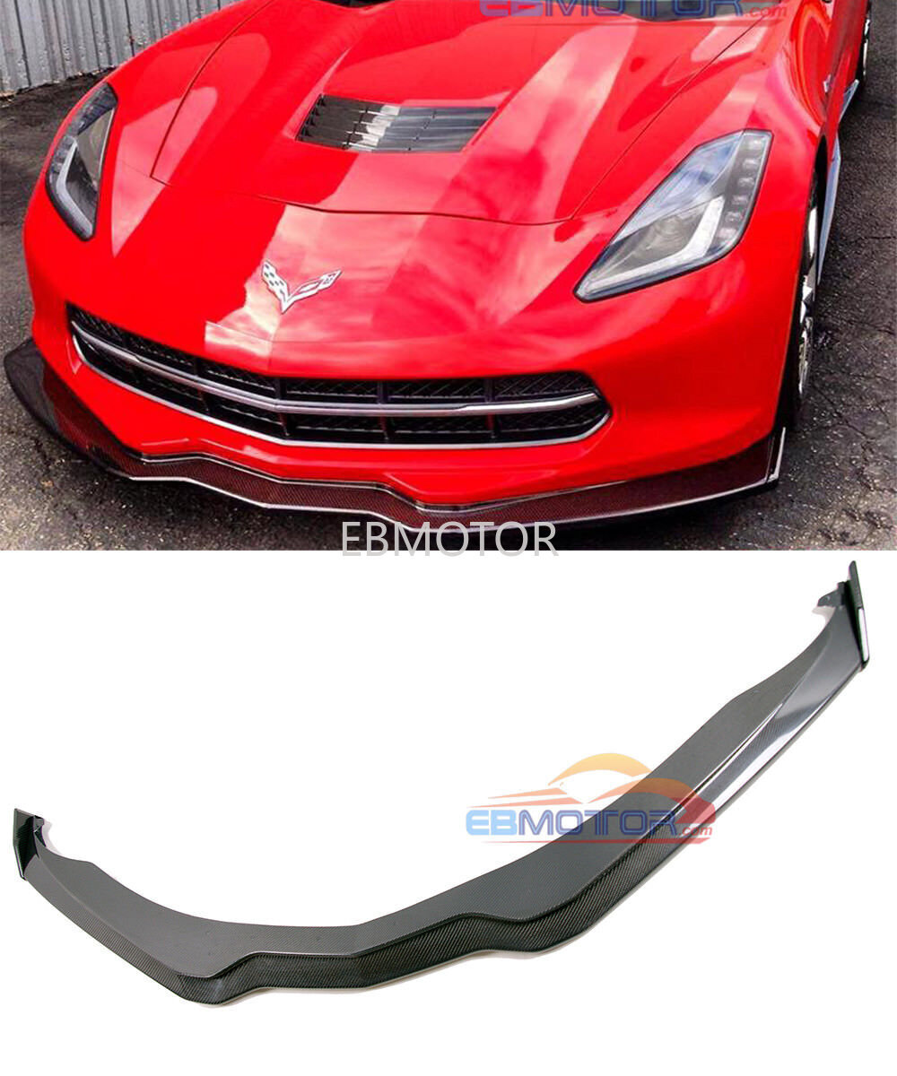 RKS Real Carbon Fiber Front Lip spoiler 3Pcs/set For Chevrolet Corvette C7 14-19