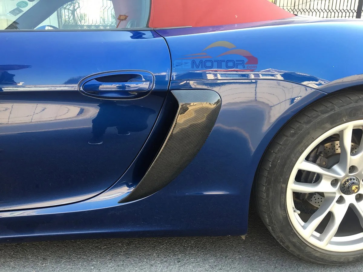 GT4 style Real Carbon Fiber Side Vents Car Modification Side air-in-take for Porsche 981 Cayman T077