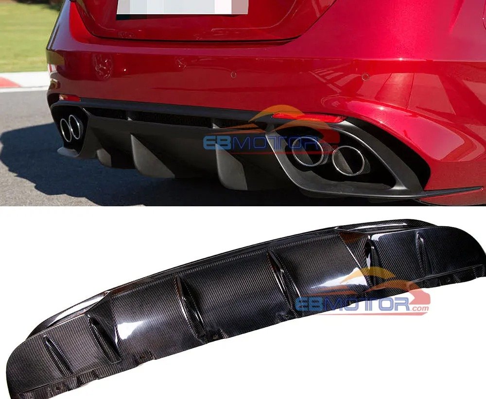 Real Carbon Fiber Car body kit Rear bumper lip diffuser For Alfa Romeo 2017up T079