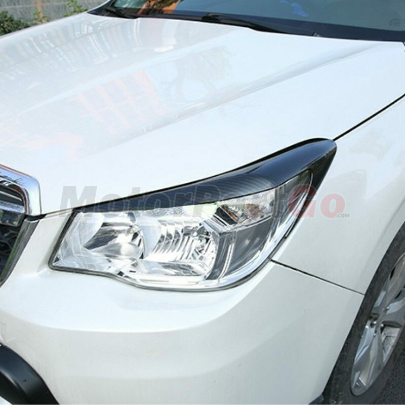 Real Carbon fiber Head light Eyelid Eyebrow Cover Trim For Subaru Forester 13-18
