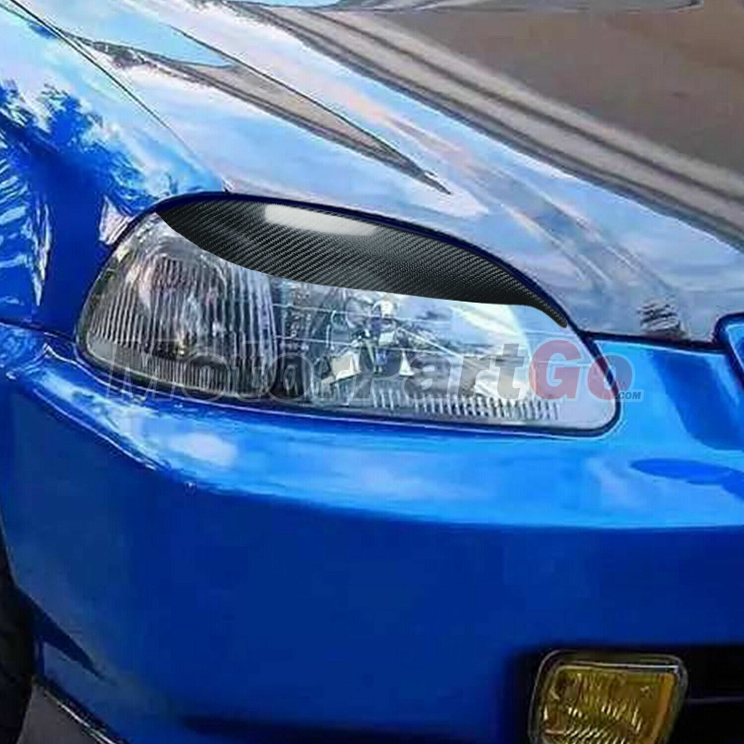Real Carbon fiber Eyelid Eyebrow Cover Trim For Honda Civic EK EK9 SPORT 99-2000