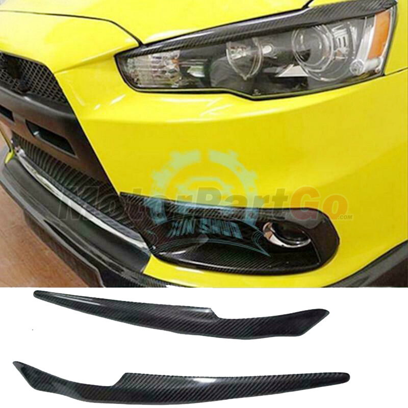 Real Carbon fiber Eyelid Eyebrow Cover Trim For Mitsubishi Lancer EVO X 10 08-14