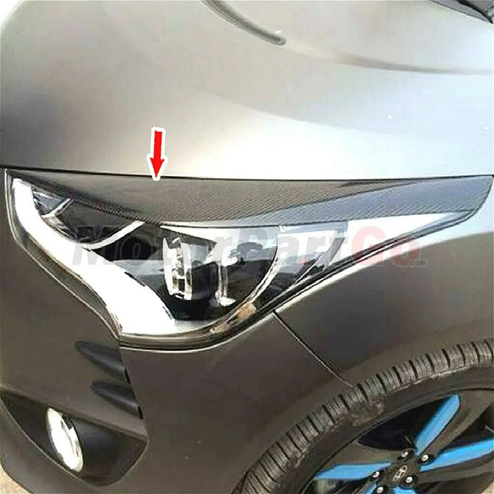 Carbon Fiber Head light Eyelid Eyebrow Cover Trim For Hyundai Veloster 2011-2017 T126