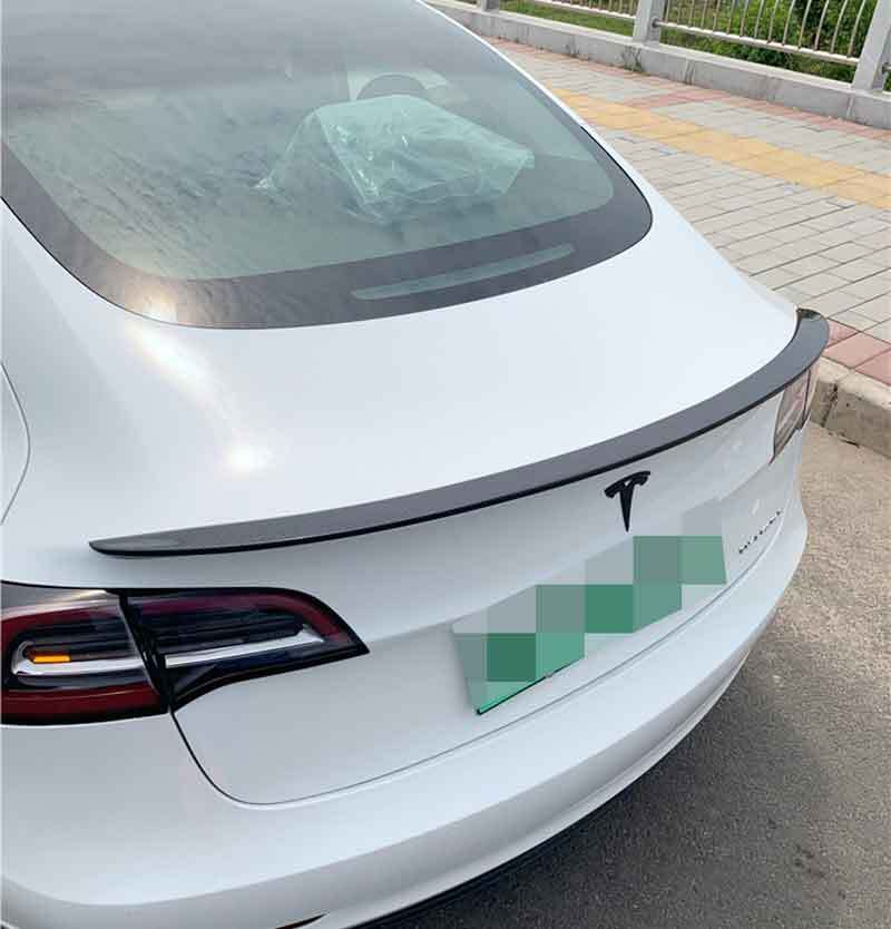 OE Real Carbon Fiber Rear Trunk lip Spoiler Wing For Tesla Model-3 2017-2022