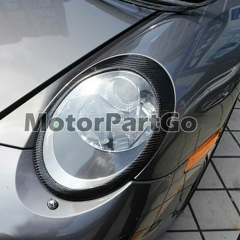 Real Carbon Fiber Head light Eyelid Eyebrow Cover Trim 1pair for  Porsche 911 Carrera 997 05-2012 T107F