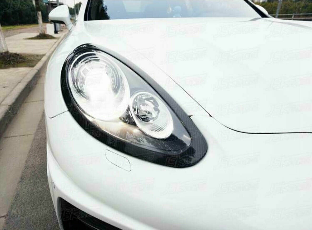 Real Carbon Fiber Eyebrows Eyelids Headlight Covers for Panamera 970 2014-2016
