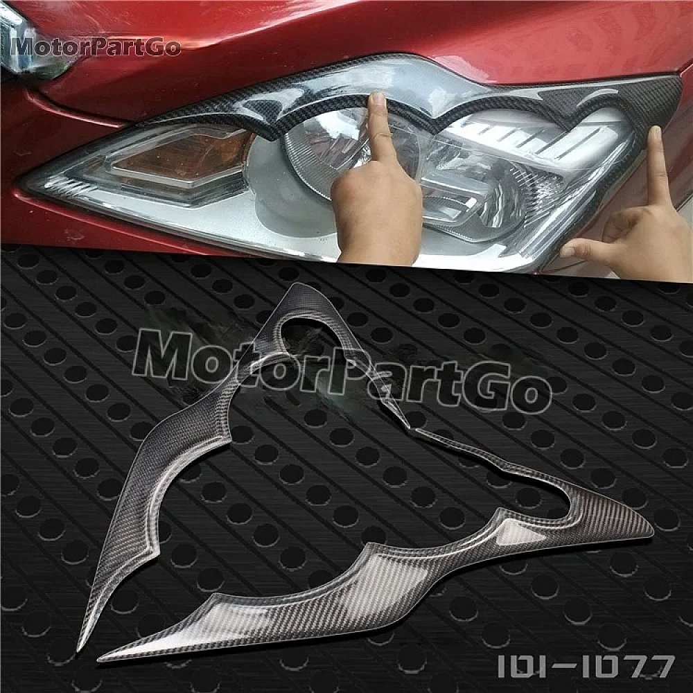 Real Carbon Fiber Head light Eyelid Eyebrow Cover Trim 1pair for FORD Classic Focus 2009-2011