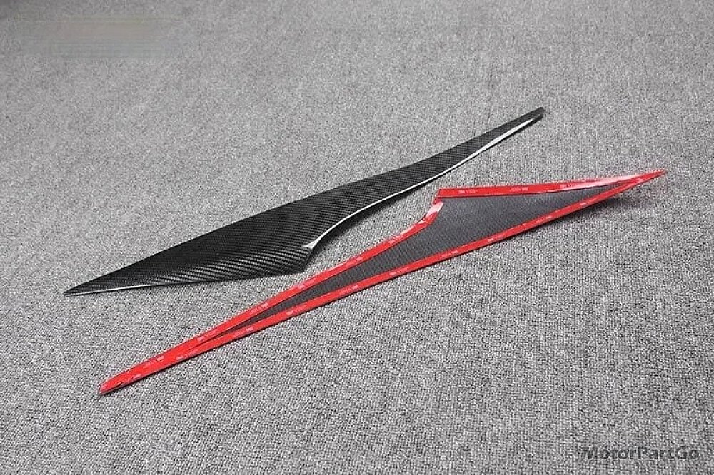 Real Carbon Fiber Head light Eyelid Eyebrow Cover Trim 1pair for Ford Focus 2015 -2018