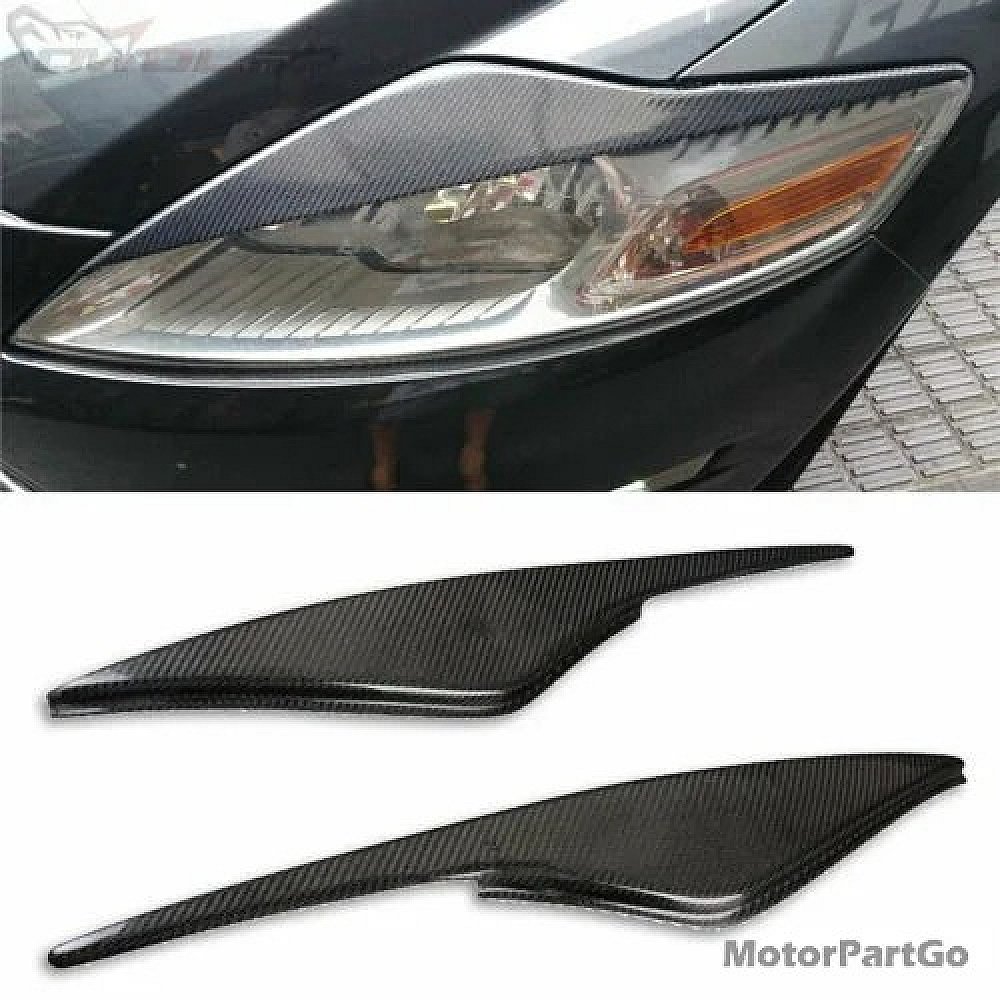 Real Carbon Fiber Head light Eyelid Eyebrow Cover Trim 1pair for Ford Mondeo Contour 4 MK4 2007 -2013