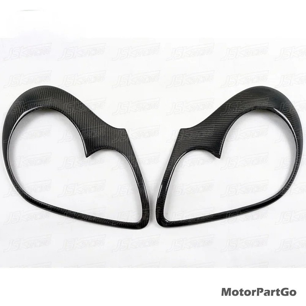 Real Carbon Fiber Head light Eyelid Eyebrow Cover Trim 1pair for PORS CAYENNE 955 2004-2007
