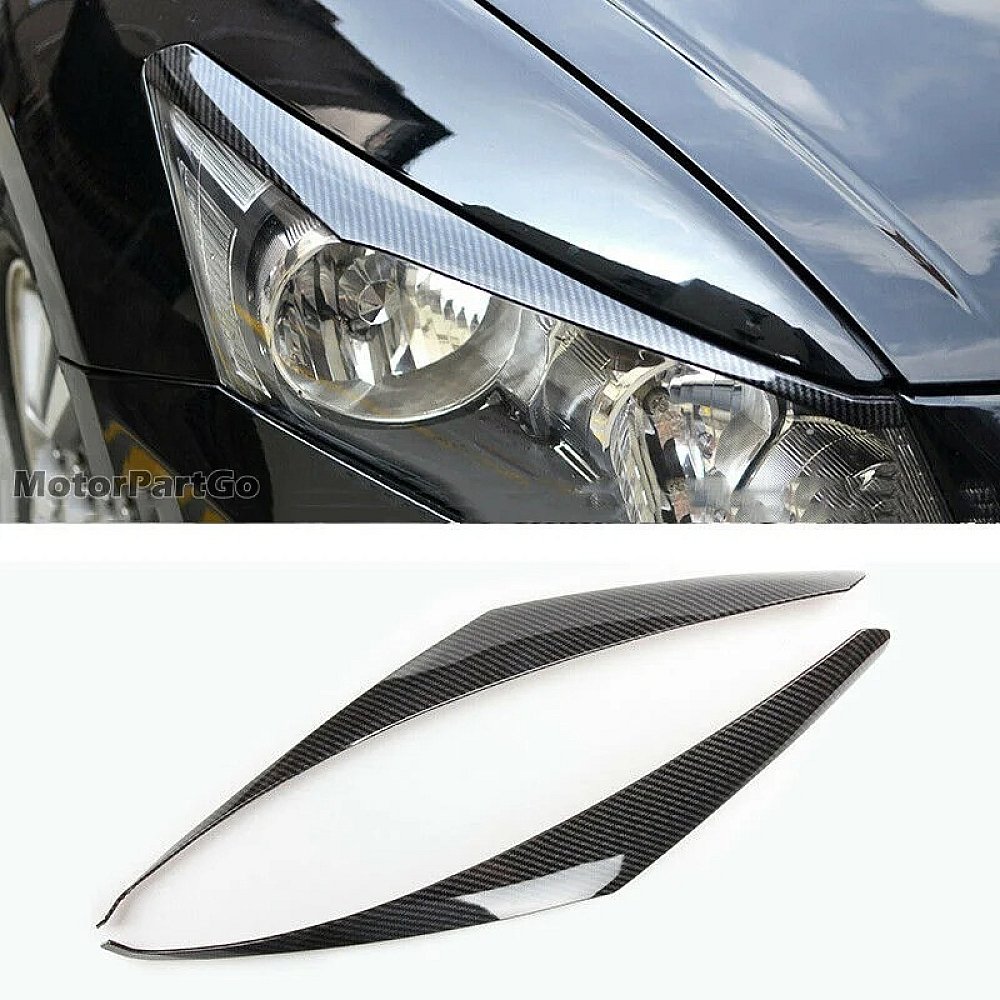 Real Carbon Fiber Head light Eyelid Eyebrow Cover Trim 1pair for  Honda Accord 2008-2012