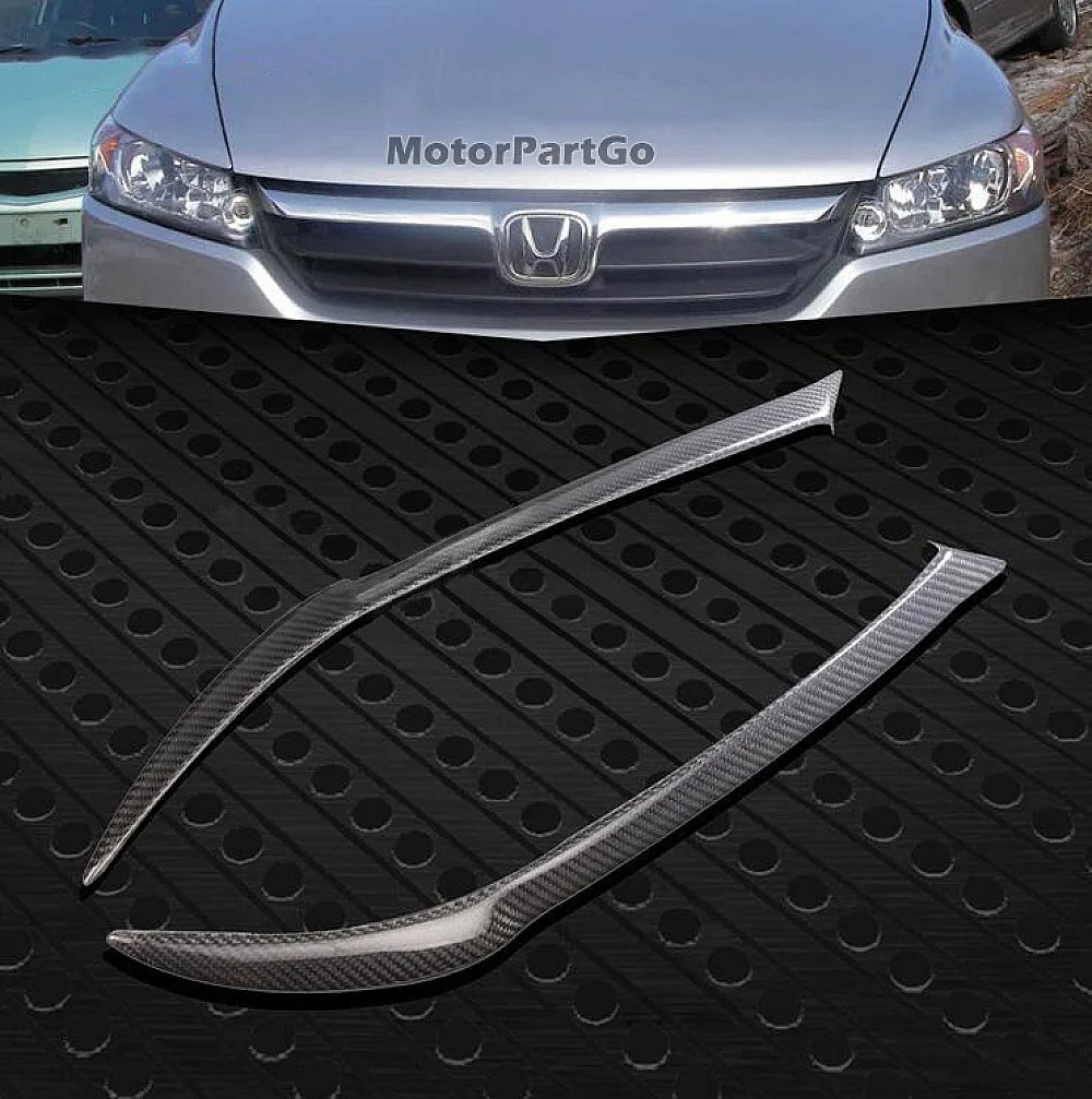 Real Carbon Fiber Head light Eyelid Eyebrow Cover Trim 1pair for Honda Stream 2008-2010  T183