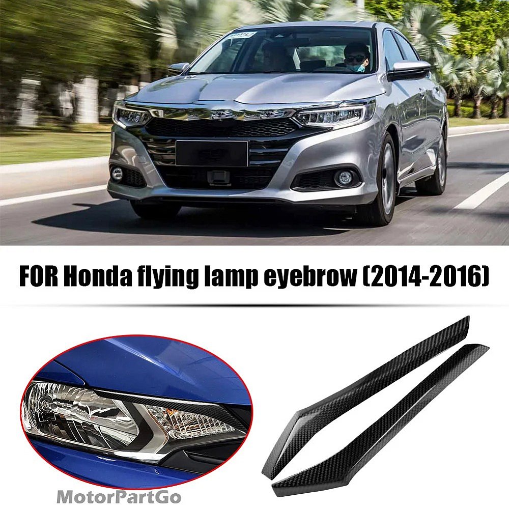 Real Carbon Fiber Head light Eyelid Eyebrow Cover Trim 1pair for Honda Stream 2014-2016 T185
