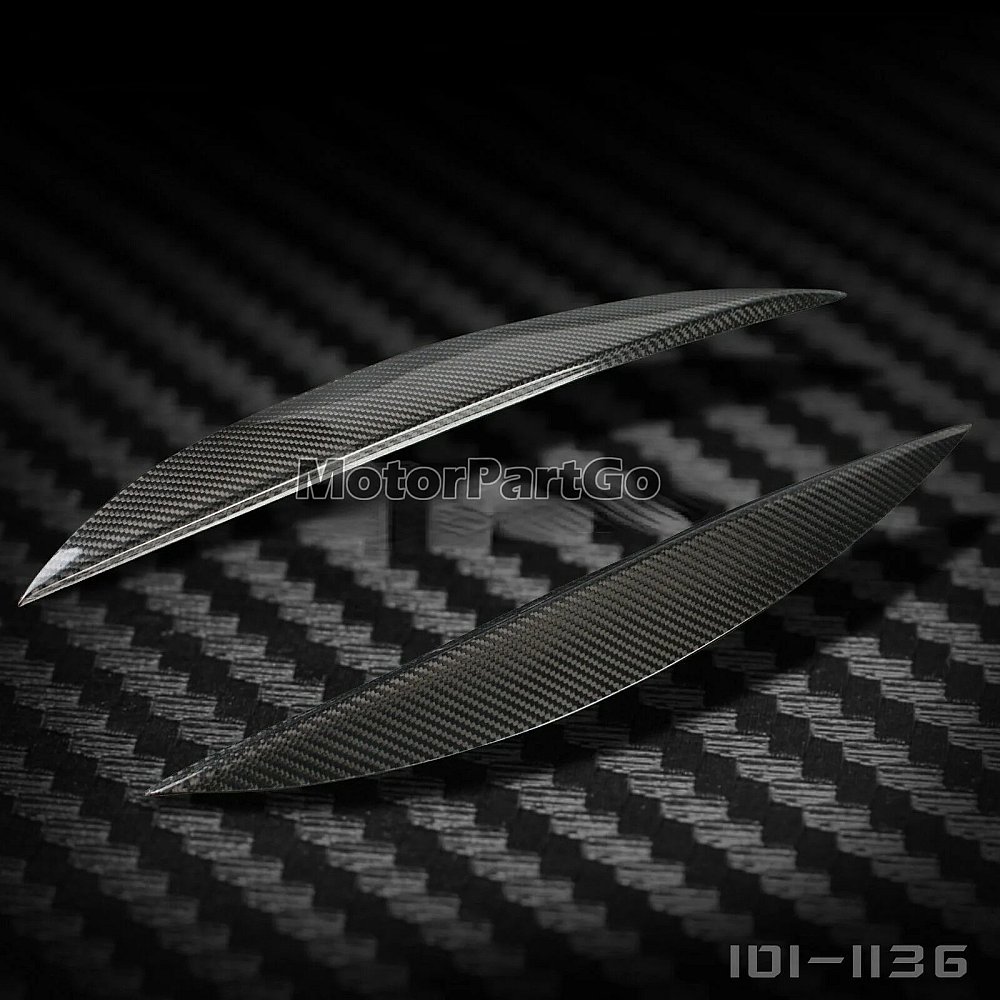 Real Carbon Fiber Head light Eyelid Eyebrow Cover Trim 1pair for Mazda 3  2010-2013 T193