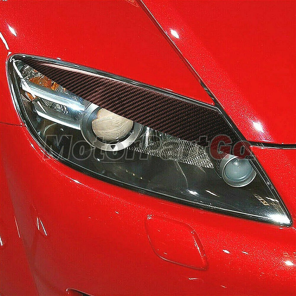 Real Carbon Fiber Head light Eyelid Eyebrow Cover Trim 1pair for  MAZDA RX-8 RX8 04-08 T202