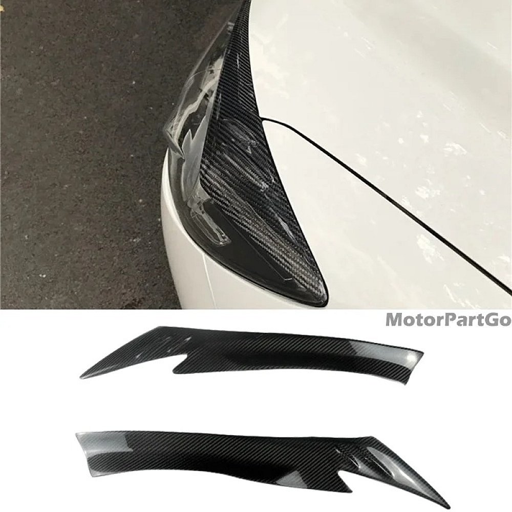 Real Carbon Fiber Head light Eyelid Eyebrow Cover Trim 1pair for  Mazda CX-5 CX5 2013-2016 T203