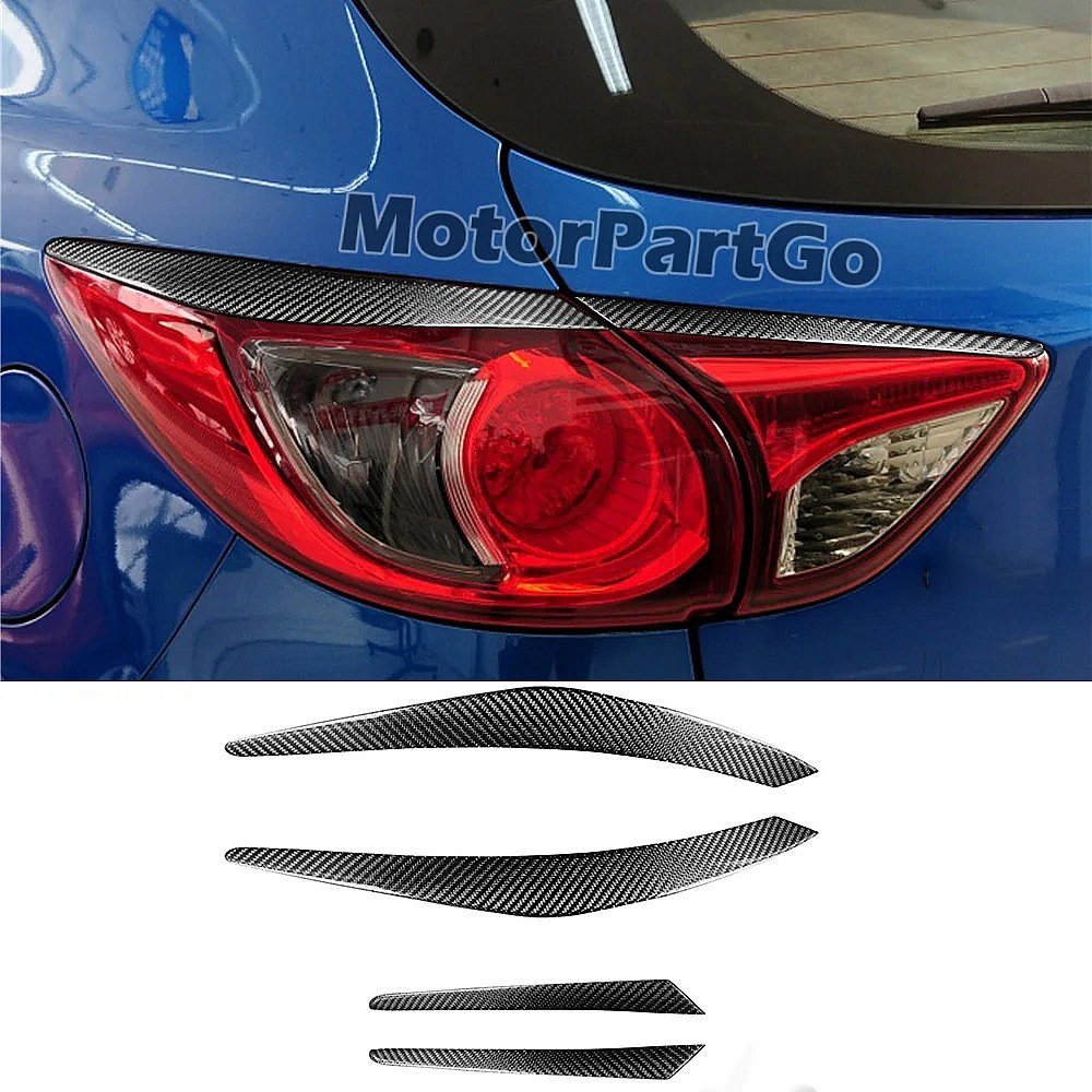 Real Carbon Fiber Head light Eyelid Eyebrow Cover Trim 1pair for  Mazda CX-5 CX5 2012-2017 T204