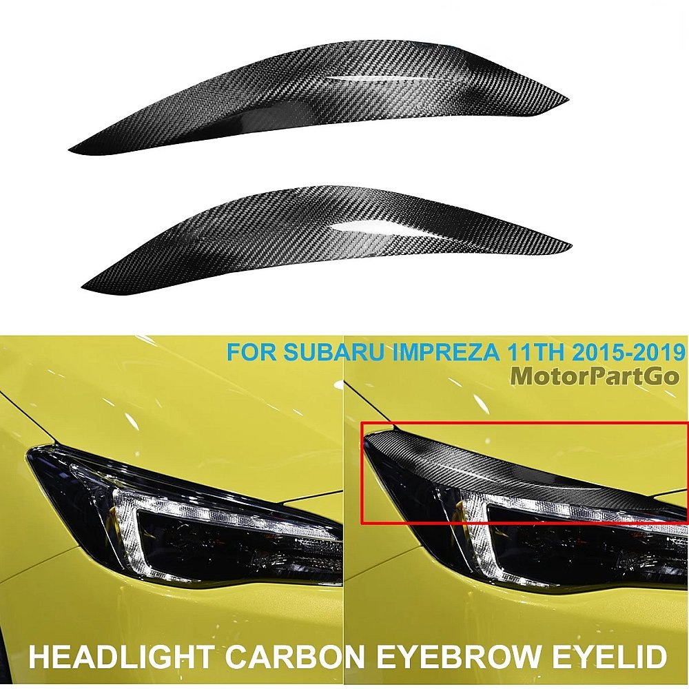 Real Carbon Fiber Head light Eyelid Eyebrow Cover Trim 1pair for  Subaru Impreza 11th Generation 11 2015-2019 T217