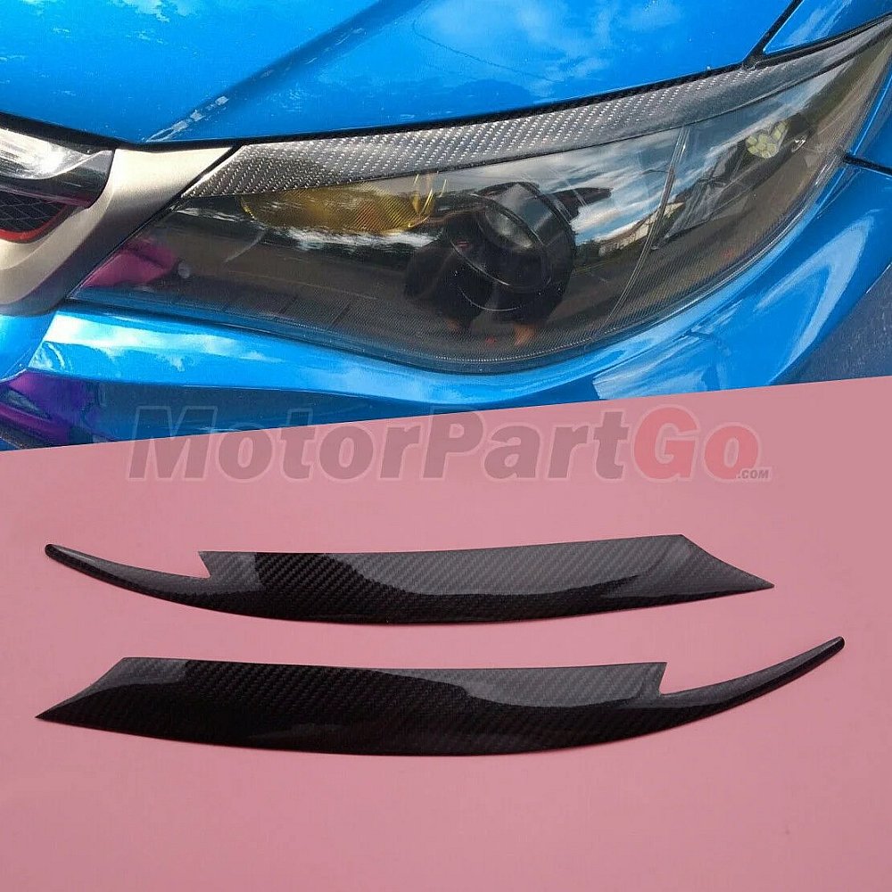 Real Carbon Fiber Head light Eyelid Eyebrow Cover Trim 1pair for  Subaru Impreza WRX STi X 10th GRB 08-2010 T218