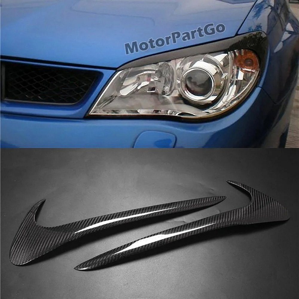 Real Carbon Fiber Head light Eyelid Eyebrow Cover Trim 1pair for Subaru Impreza 2006-2013  T220