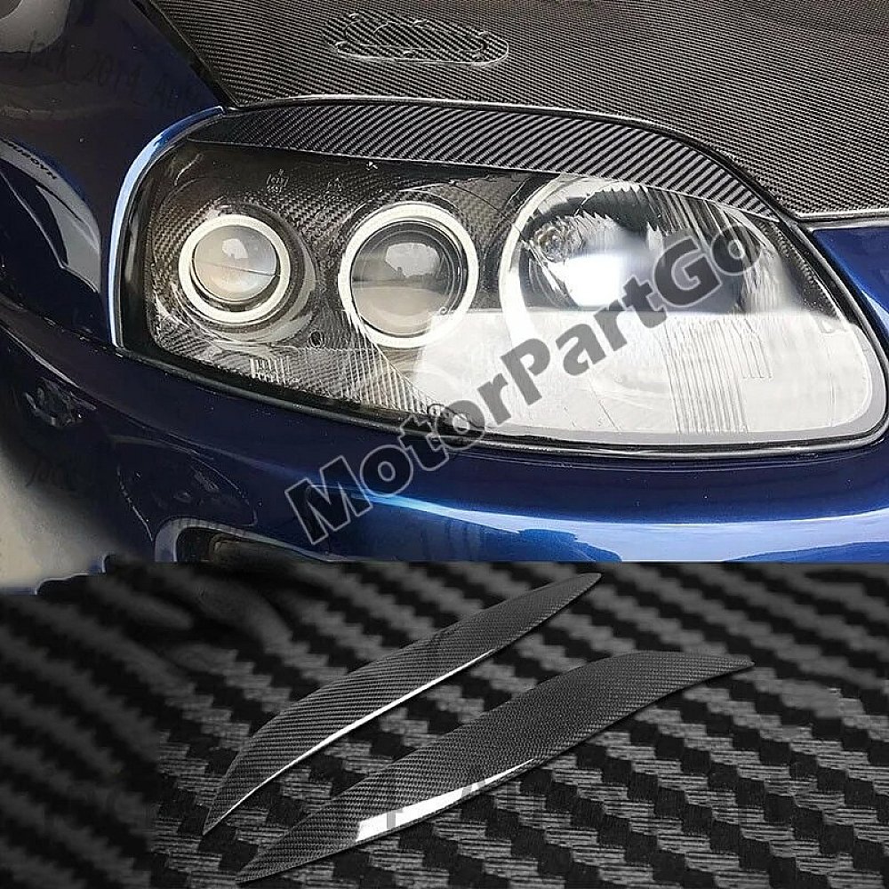Real Carbon Fiber Head light Eyelid Eyebrow Cover Trim 1pair for Toyota Supra 1993-1998 T232