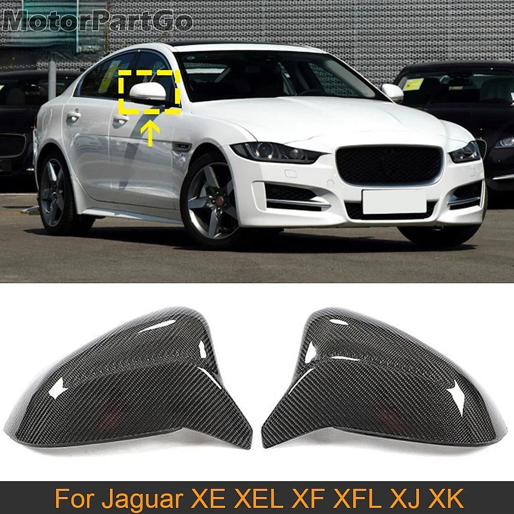 Real Carbon Fiber Mirror Cover Exchange original 1 pair for Jaguar XE XEL 15-18 XF XFL 11-18 XJ 10-16 XK 09-13