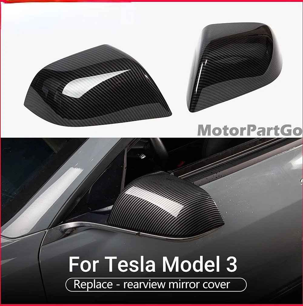 Real Carbon Fiber Mirror Cover  Exchange original 1 pair for  Tesla Model 3 2016-2020
