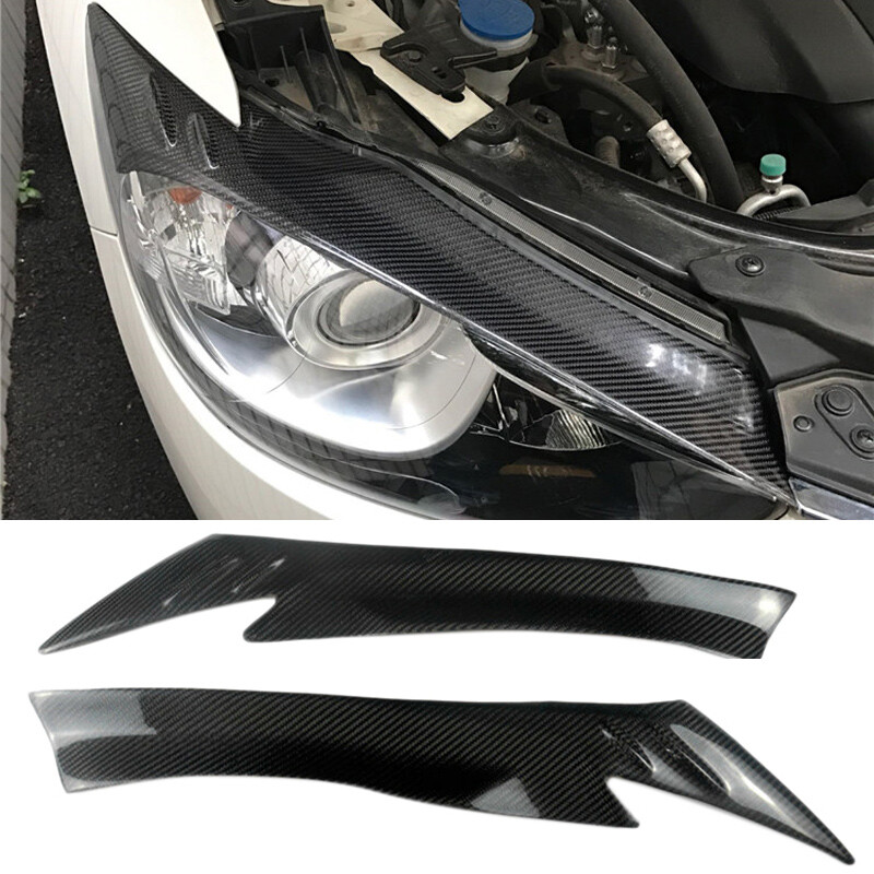 Carbon Fiber Front Light Eyelid Rear Lamp Eyebrow Trim 2PCS For Mazda CX5 12-16