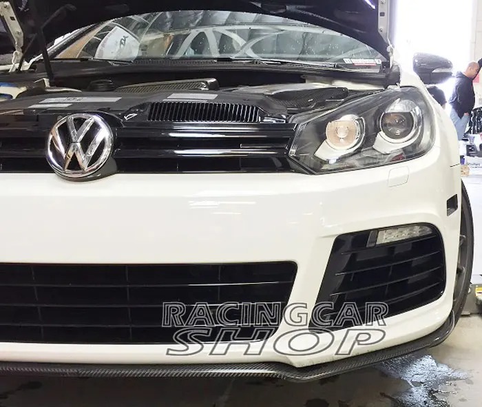 Real Carbon Fiber Black Chin front lip Spoiler for VW Golf 6 VI MK6 R20 Bumper V032