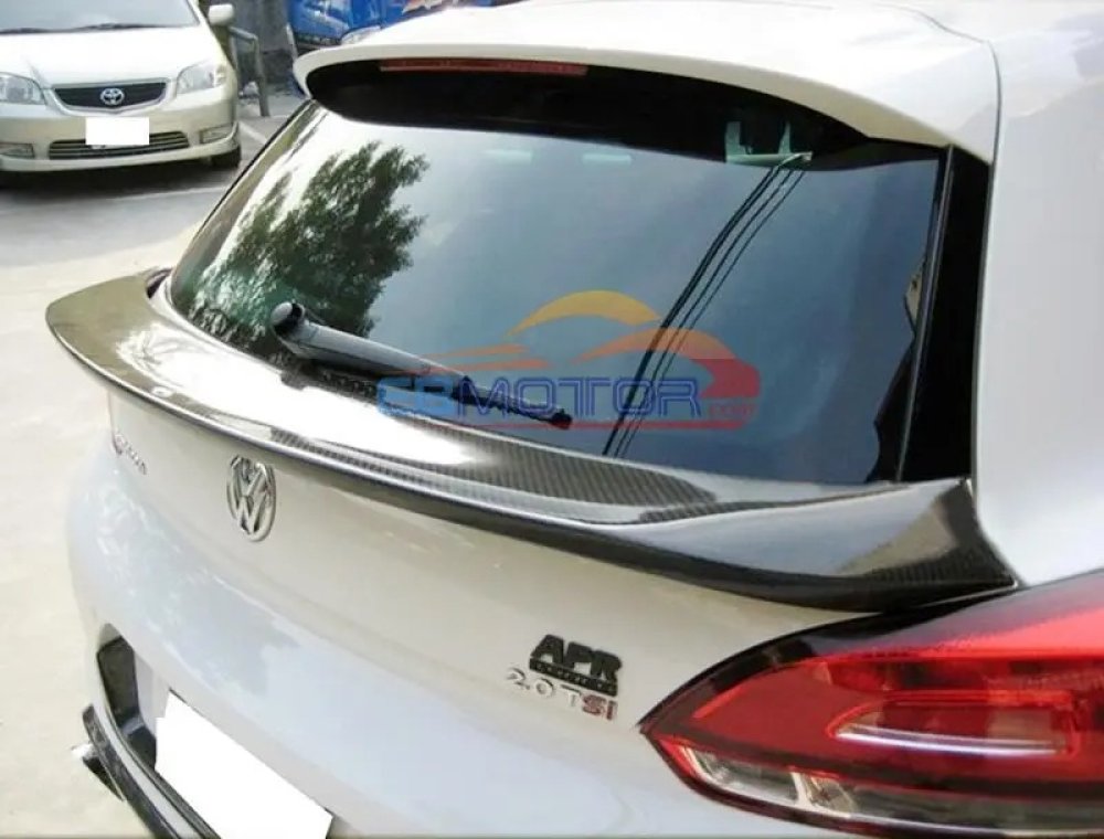 Middle Rear Spoiler Real Carbon Fiber Wing For Volkswagen VW Scirocco ABT Style 2009-2014 V037