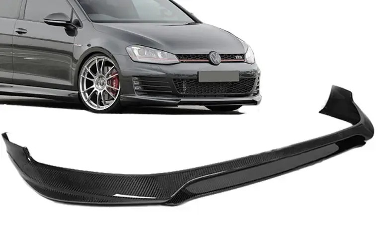 Real Carbon Fiber Front Lip Spoiler For Volkswagen VW GOLF 7 VII MK7 GTI Bumper 2014UP V042