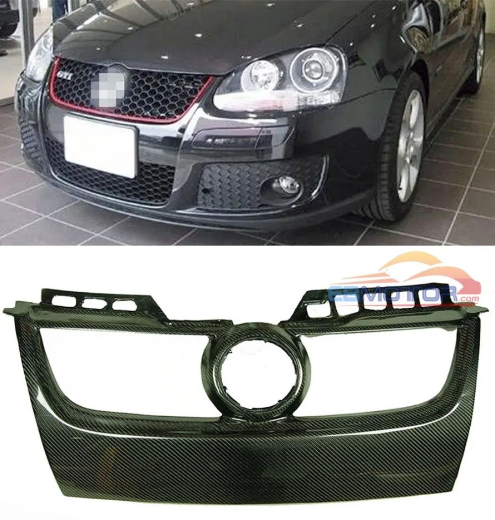 3k Real Carbon Fiber Front Bumper Mesh Grille Honeycomb Grill For VW Golf V GIT Golf MK5 GTI Golf 5 GTI V046