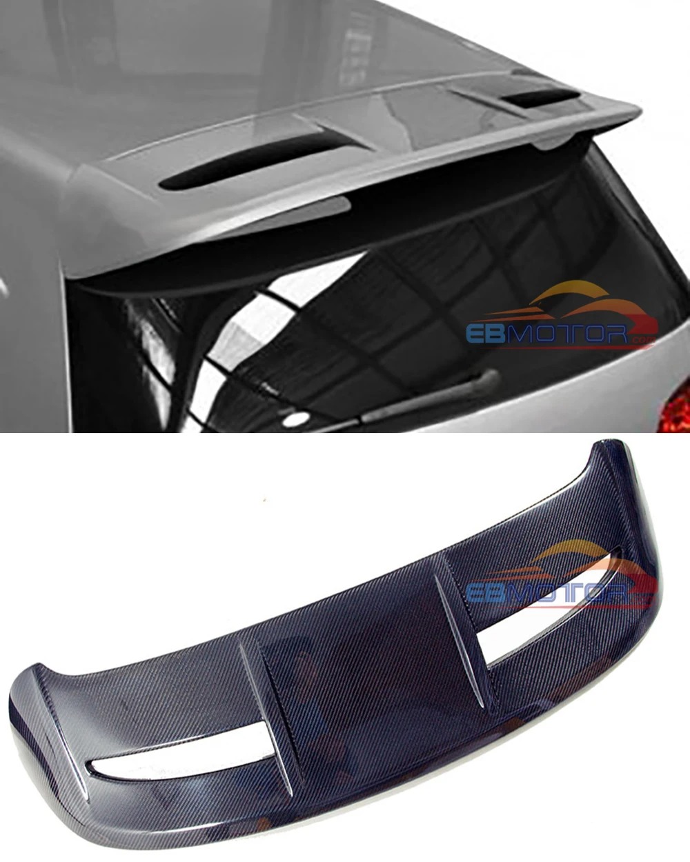 STR Real Carbon Fiber Rear roof Spoiler CF Wing Case For Volkswagen Golf 6 VW GOLF Six 2010-2012 V076