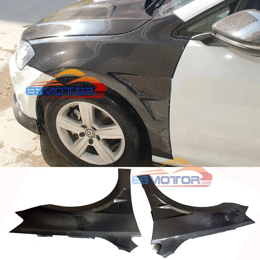 Car-Styling Real Carbon Fiber Side Fender Mudguards Trim 1pair For VW Golf MK7 2014UP V077