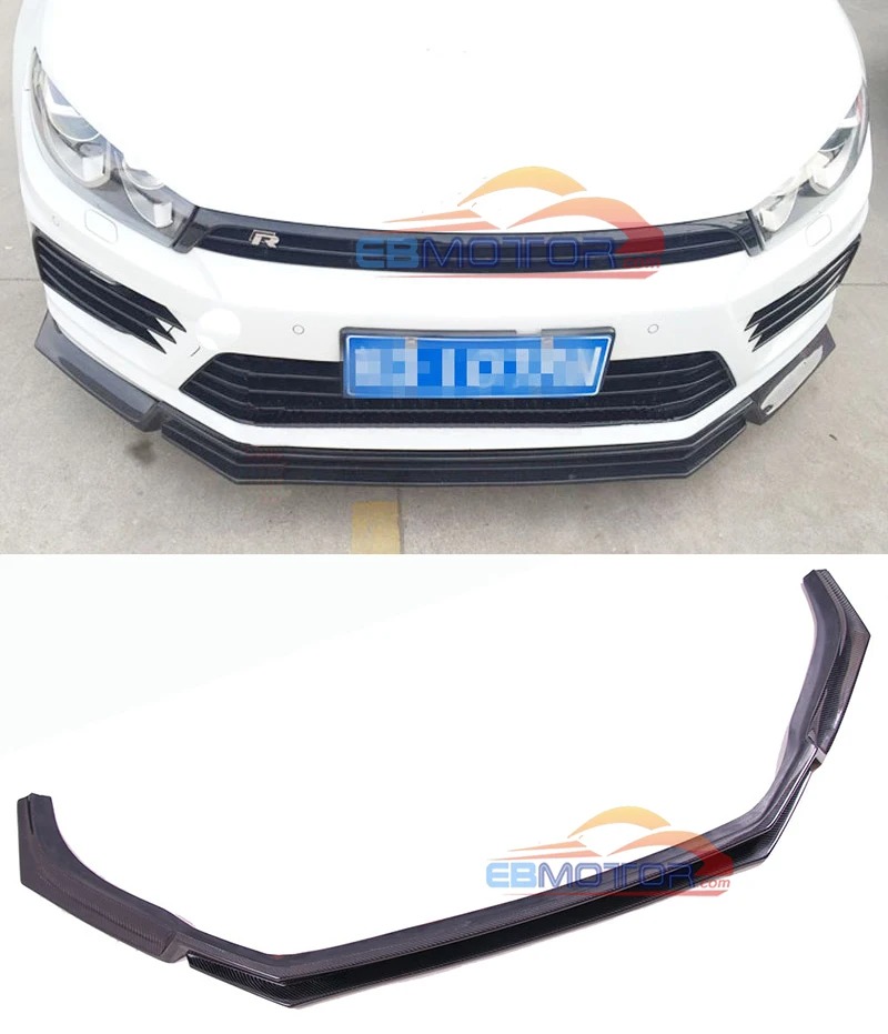Real Carbon Fiber FRONT LIP SPOILER SPLITTER FOR VW Volkswagen SCIROCCO Rline BUMPER 2015UP V078