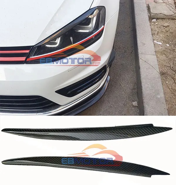 carbon fiber Eyelids eyebrows FRONT headlight brows 1Pair for VW GOLF 7 GTi MK7 2014UP V091